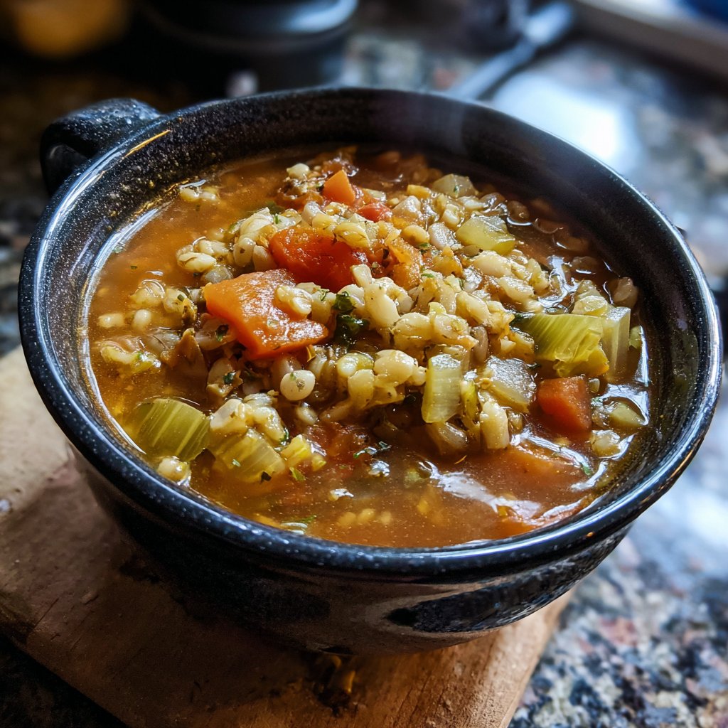 Healthy Crockpot Barley Soup
