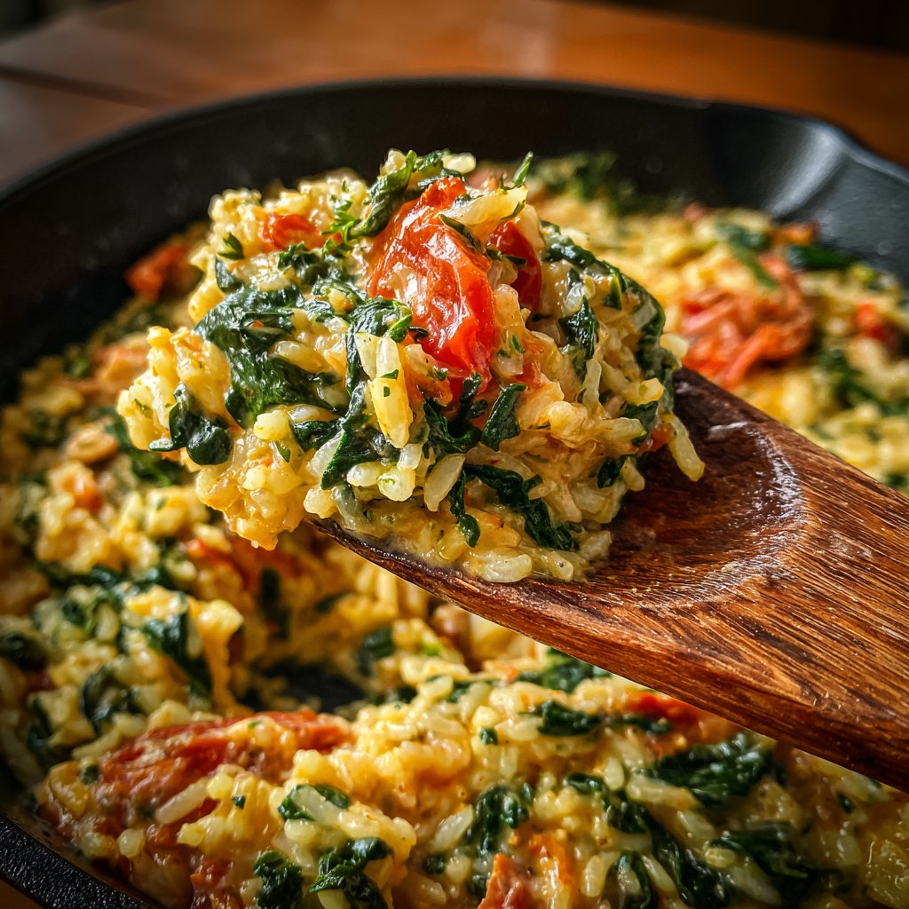 Creamy Spinach Tomato Rice