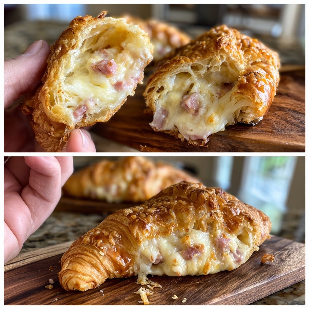 Savory Ham And Cheese Croissants