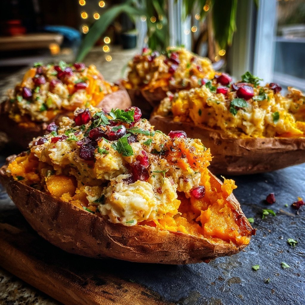 Valentine Dinner Stuffed Sweet Potatoes