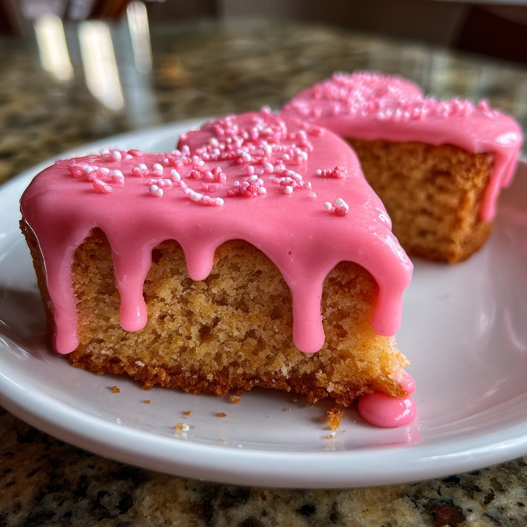 Mini Heart Cake with Strawberry Buttercream