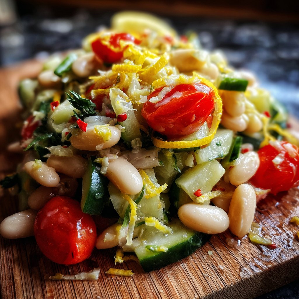 Healthy Lunch White Bean Lemon Salad