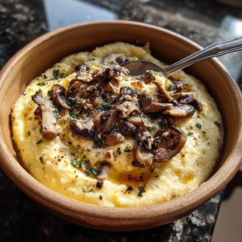 Creamy Polenta with Truffle Mushrooms