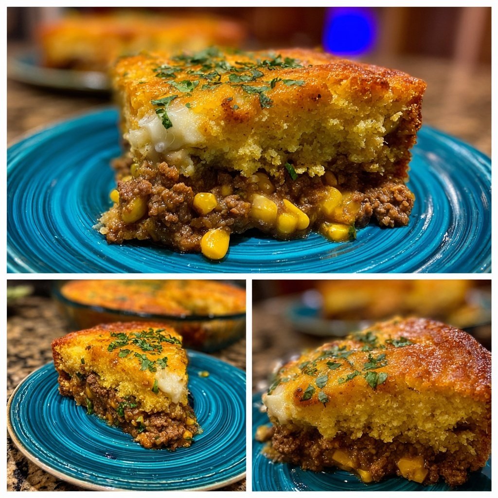 Ground Beef And Cornbread Casserole