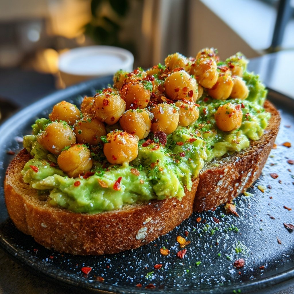 Healthy Lunch Avocado Chickpea Toast