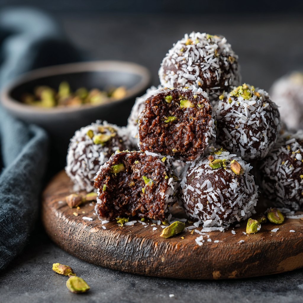 Chocolate Pistachio Coconut Bites