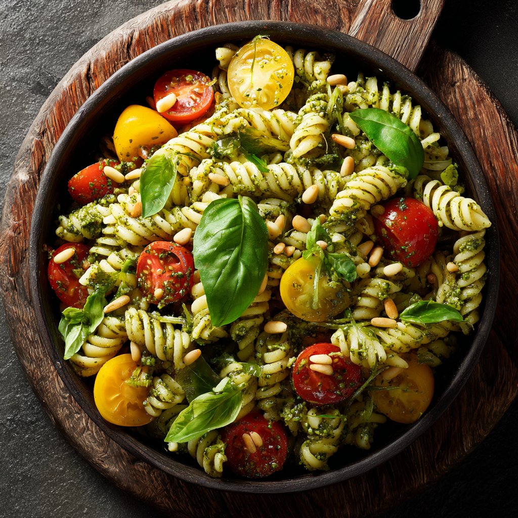 Healthy Lunch Pesto Pasta Salad