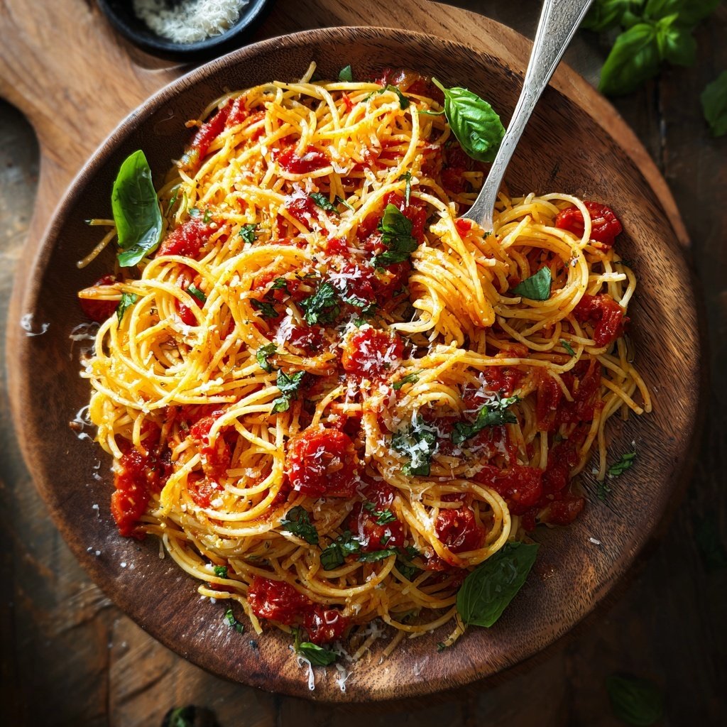 Easy Angel Hair Pasta With Tomato Basil Sauce