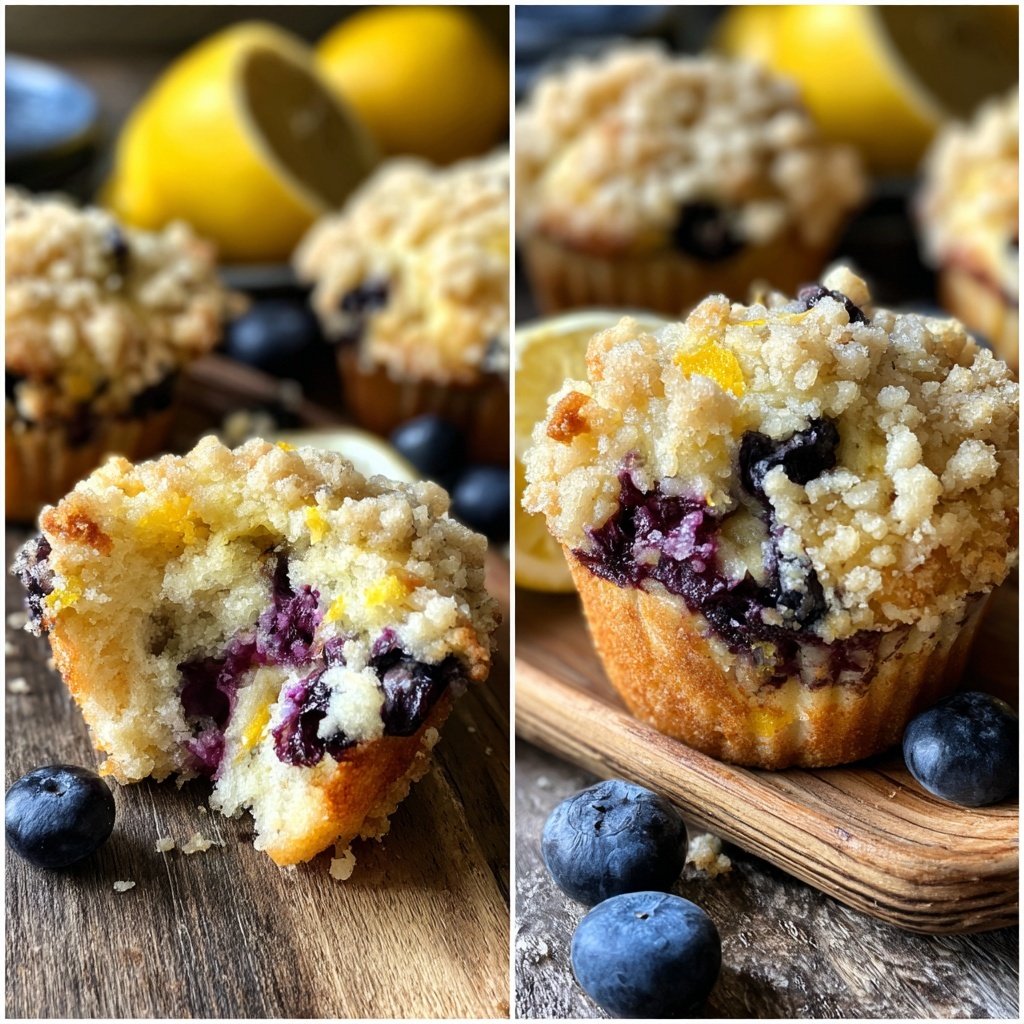 Blueberry Lemon Streusel Muffins