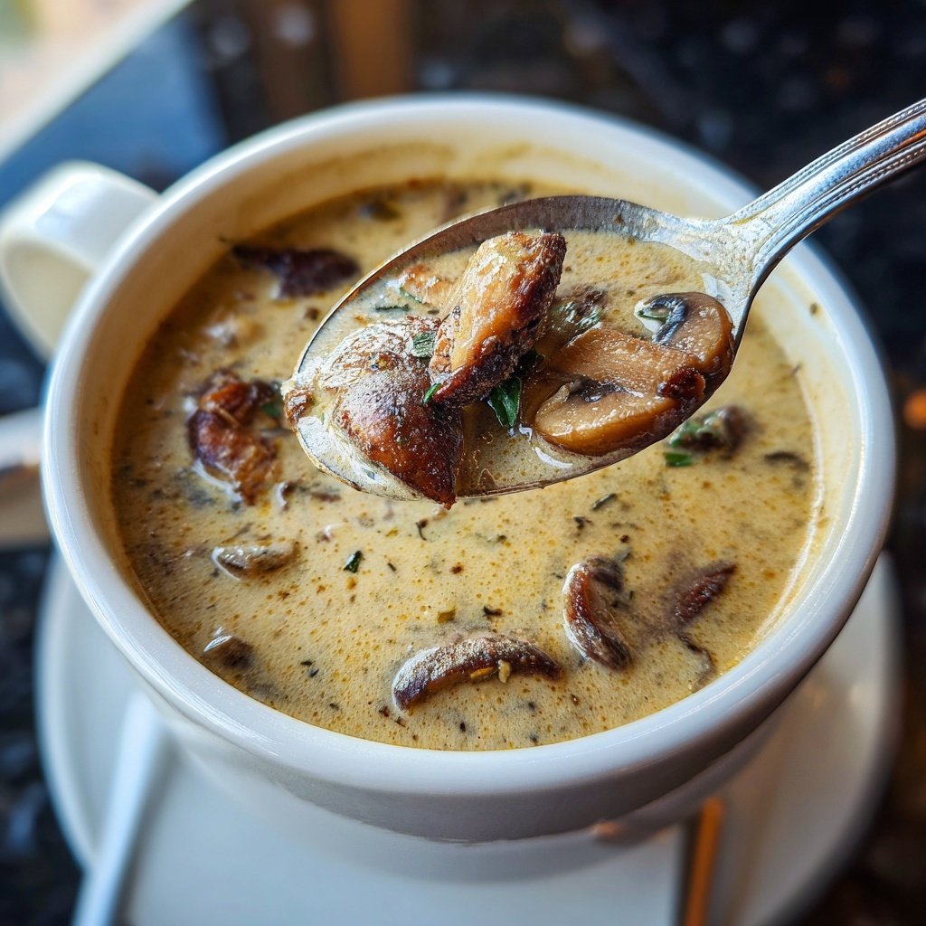 Creamy Garlic Mushroom Soup