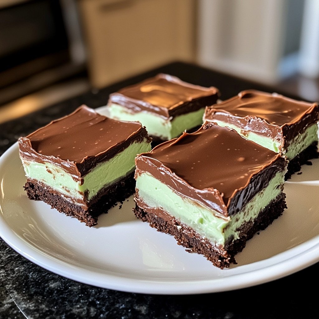 Chocolate Mint Slice Bars