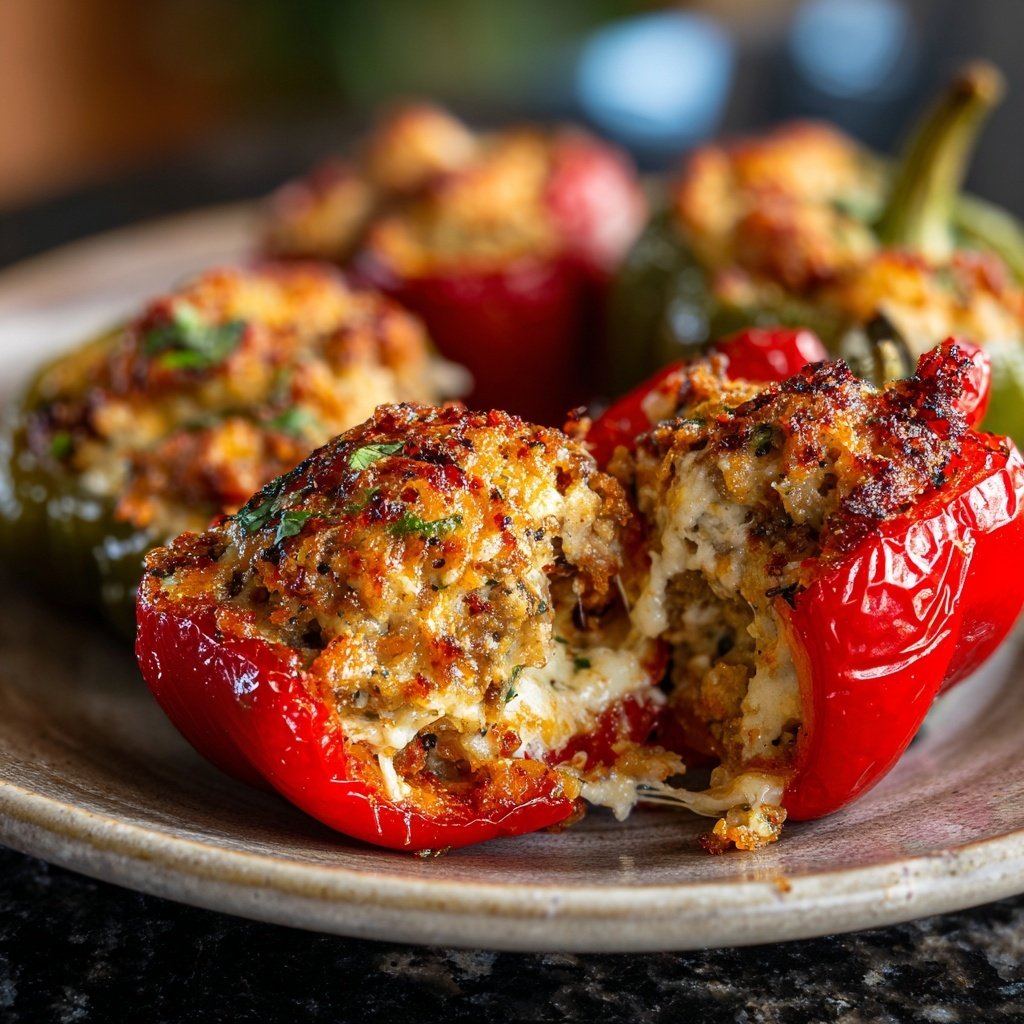 Super Bowl Appetizer Stuffed Mini Peppers