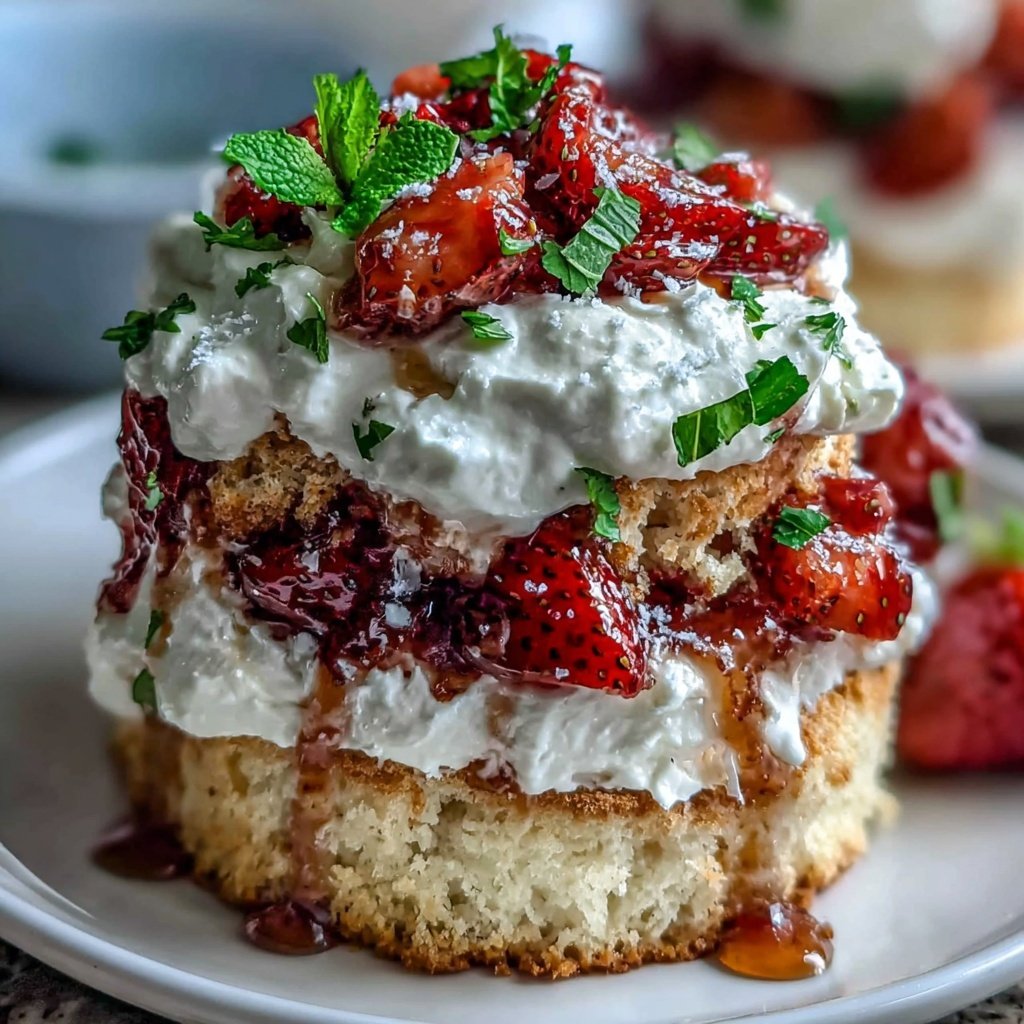 Strawberry Shortcake With Honey Whipped Cream
